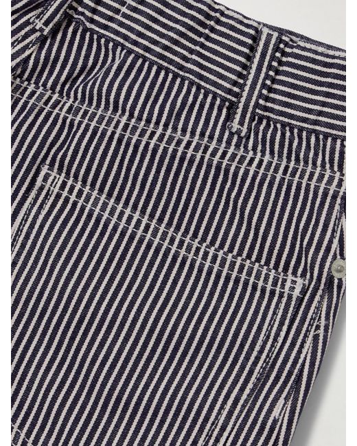 Frankie Shop Gray Sasha Striped High-rise Wide-leg Jeans