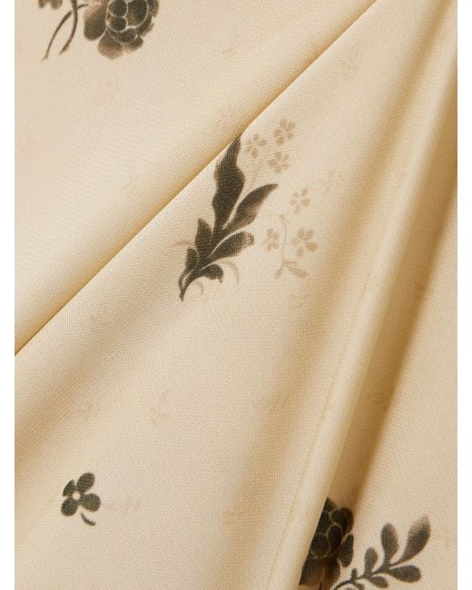 Totême  Natural Tie-Detailed Draped Floral-Print Jersey Top