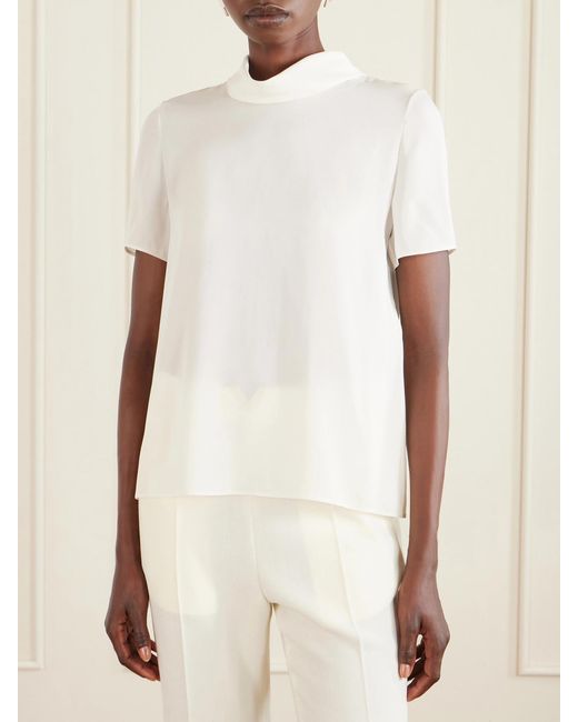 Valentino Garavani White Silk-Georgette Blouse