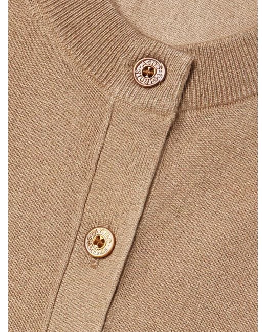 Acne Natural Mehrlagiger Cardigan Aus Einer Seidenmischung