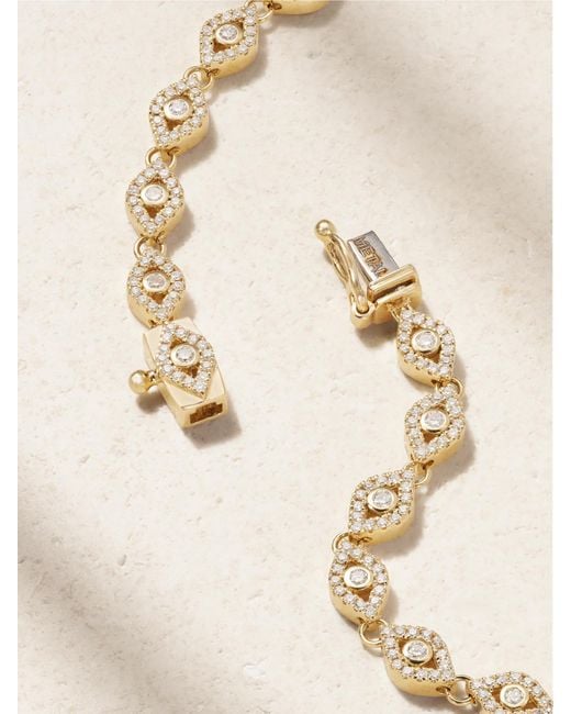 Sydney Evan Natural Small Evil Eye Eternity 14-Karat Diamond Necklace