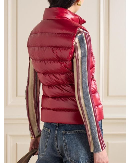 Moncler Red Ghany Quilted Shell Down Vest