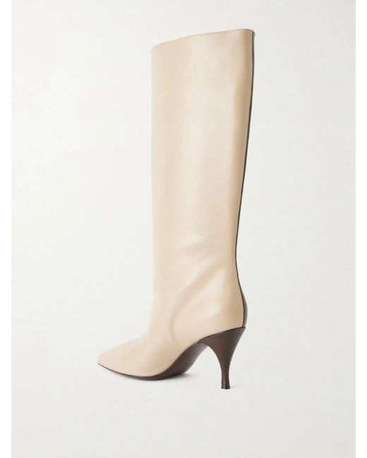 Herbert Levine Brown Two Faced 80 Color-Block Leather Boots