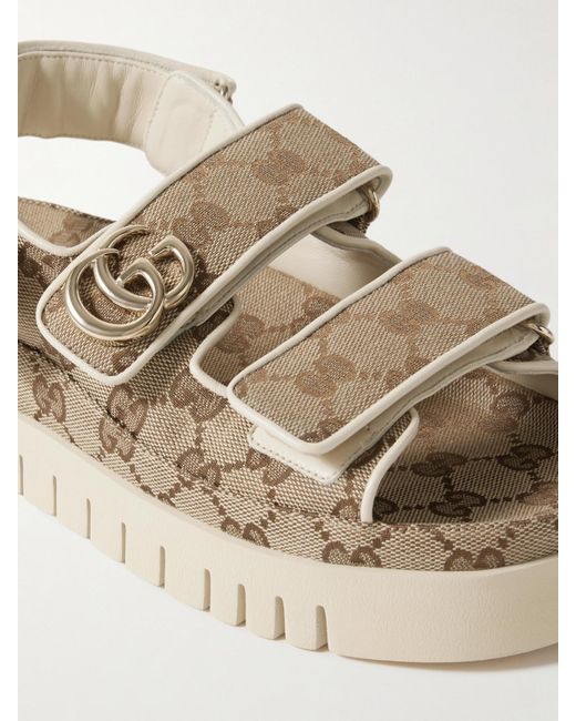 Gucci Natural Logo Sandals