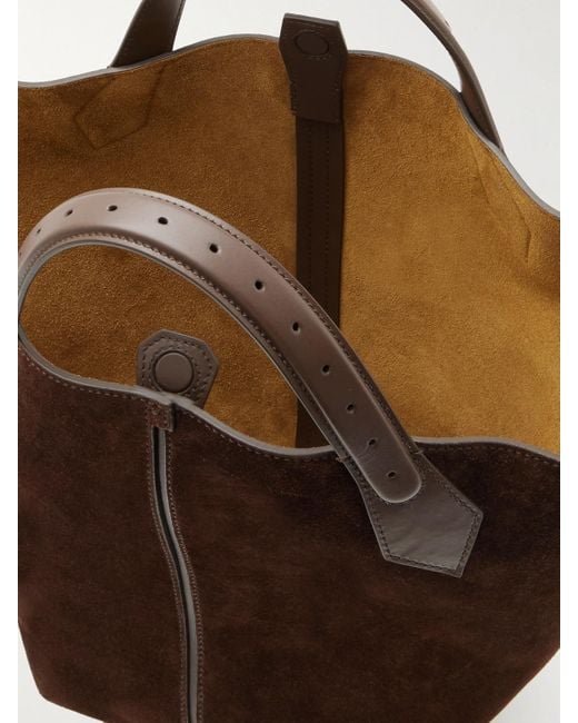 Proenza Schouler Brown Large Chelsea Tote Aus Veloursleder Mit Lederbesätzen