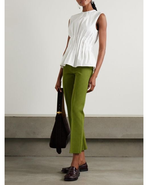 High Sport Green Nsfw Jules Checked Jacquard-Knit Slim-Leg Pants