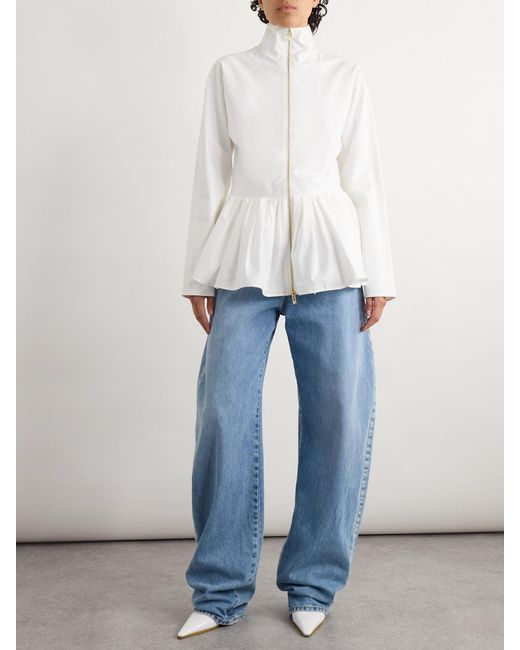 Alaïa White Cotton Peplum Jacket