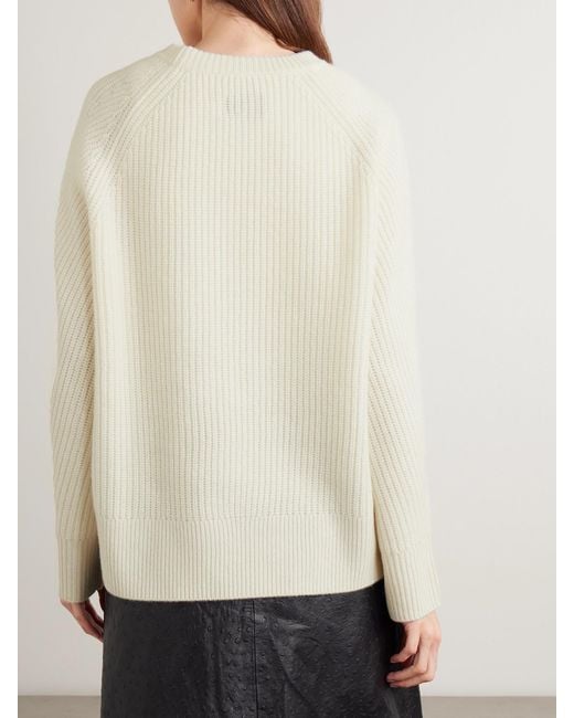 Loulou de Saison Natural Dakota Ribbed Cashmere Sweater