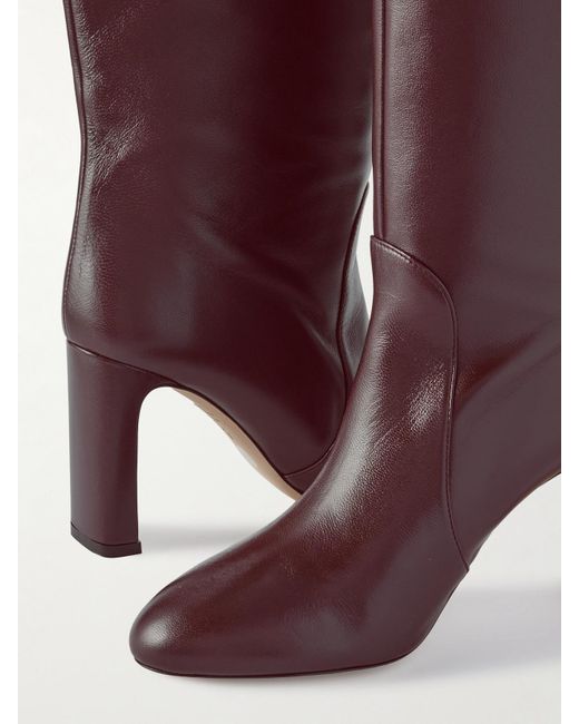 Stuart Weitzman Purple Babette Tubo Leather Over-The-Knee Boots