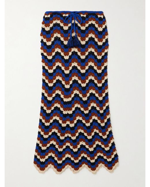 Escvdo Blue Safi Midirock Aus Gehäkelter Biobaumwolle