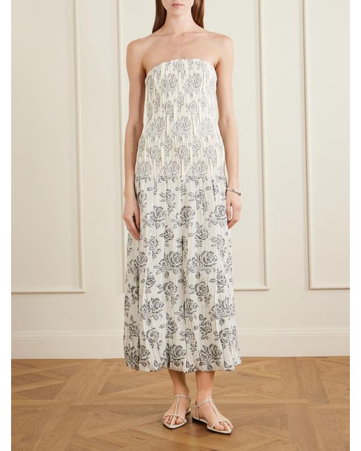 Kallmeyer White Blanche Floral-Brocade Gown
