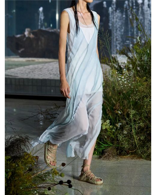 Jason Wu Blue Paneled Silk-Chiffon Maxi Dress