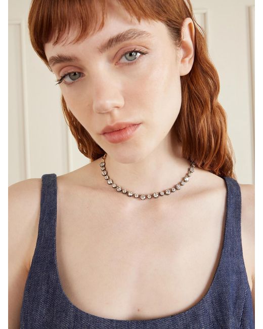 Marlo Laz Natural Georgian Rhodium-Plated 14-Karat Diamond Necklace