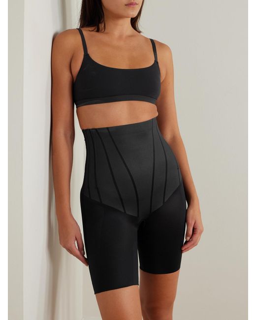 Spanx Gray Supersculpt Totalcontour High-Waisted Mid-Thigh Shorts