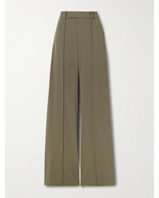 Proenza Schouler Green Weyes Crepe Straight-Leg Pants