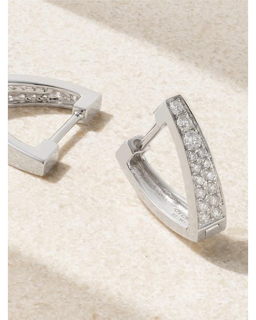 Anita Ko Natural Huggies 18-Karat Diamond Hoop Earrings