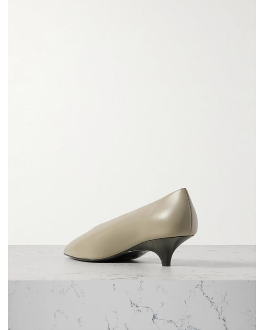 Loro Piana Green Rebecca Leather Pumps