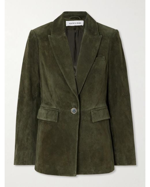 Veronica Beard Green Duane Dickey Blazer Aus Veloursleder