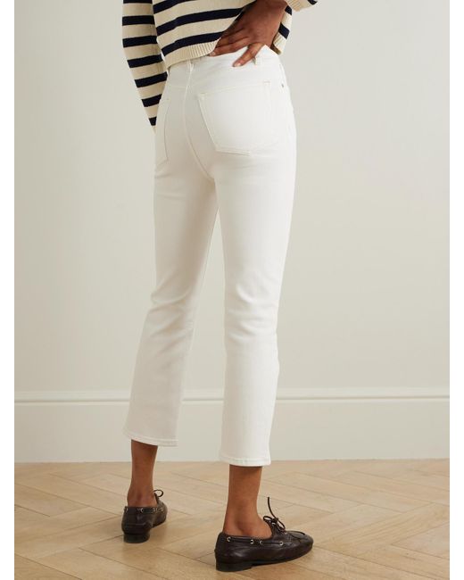 FRAME White The Pencil Verkürzte, Hoch Sitzende Jeans Mit Schmalem Bein