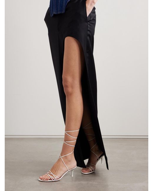 AMINA MUADDI White Lori Lace Up Leather Sandals