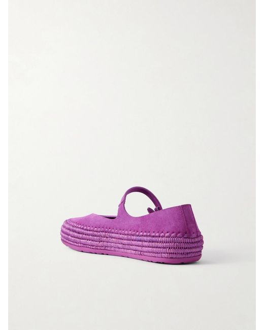 Loewe Purple Paula's Ibiza Rio Suede Mary Jane Espadrilles