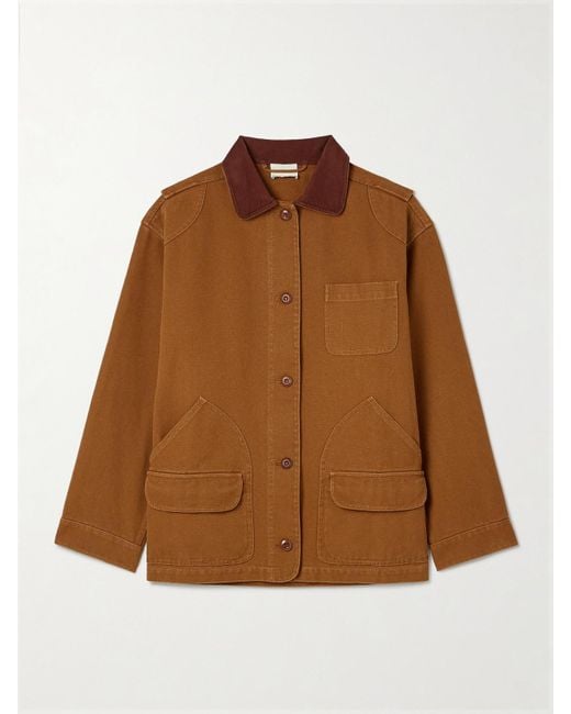 Doen Brown Pascual Corduroy-Trimmed Cotton-Canvas Jacket