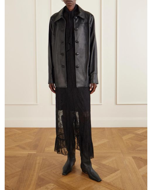 Anna Sui Black Paneled Leather Jacket