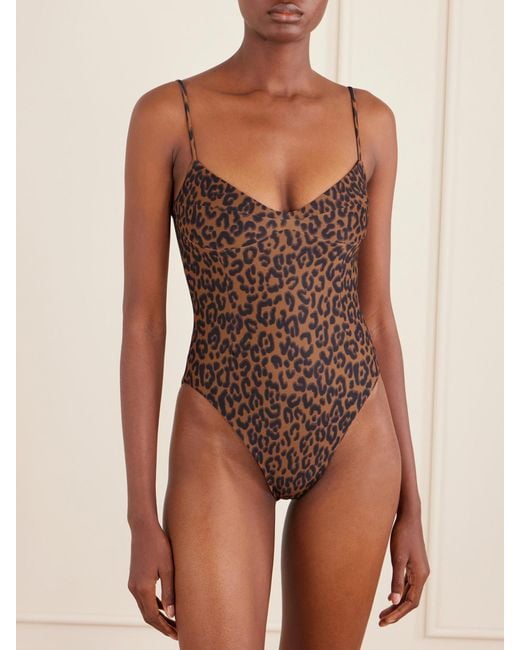 Haight Brown Monica Leopard-Print Swimsuit