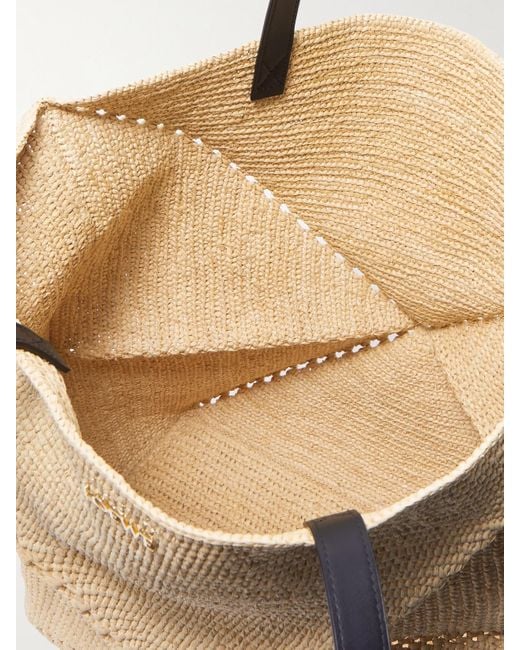 Loewe Natural Paula's Ibiza Puzzle Fold Große Tote Aus Raffiabast Mit Lederbesätzen