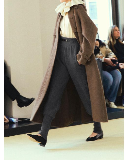 Altuzarra Gray Colvig Ribbed Merino Wool Tapered Pants