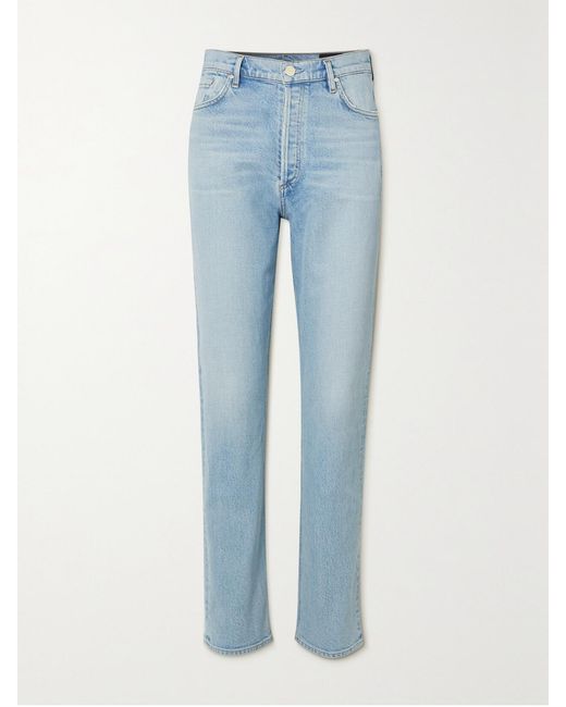 Goldsign Blue Net Sustain Lawler High-Rise Straight-Leg Organic Jeans