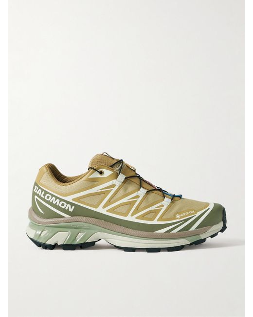 Salomon Yellow Xt-6 Gore-Tex Rubber-Trimmed Canvas-Jacquard Sneakers