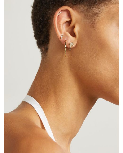 Jennifer Meyer Natural Mini Palm Tree 18-Karat Diamonds Earrings