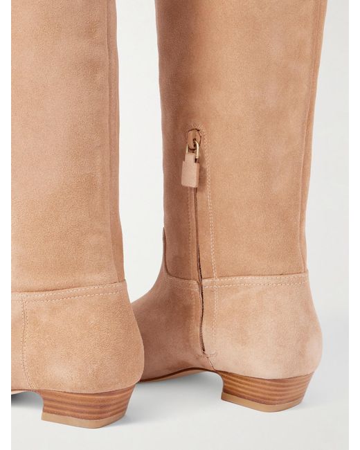 Stuart Weitzman White Stassi Suede Knee Boots