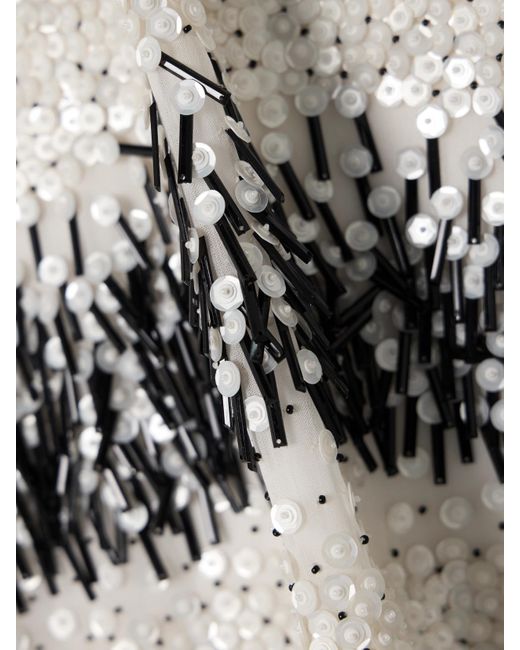 J.W. Anderson Gray Embellished Chiffon Mini Dress