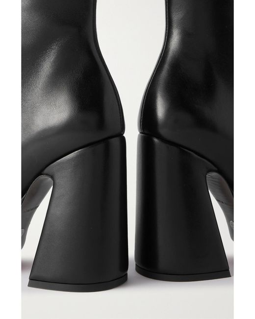 Proenza Schouler Black Forma Leather Platform Ankle Boots