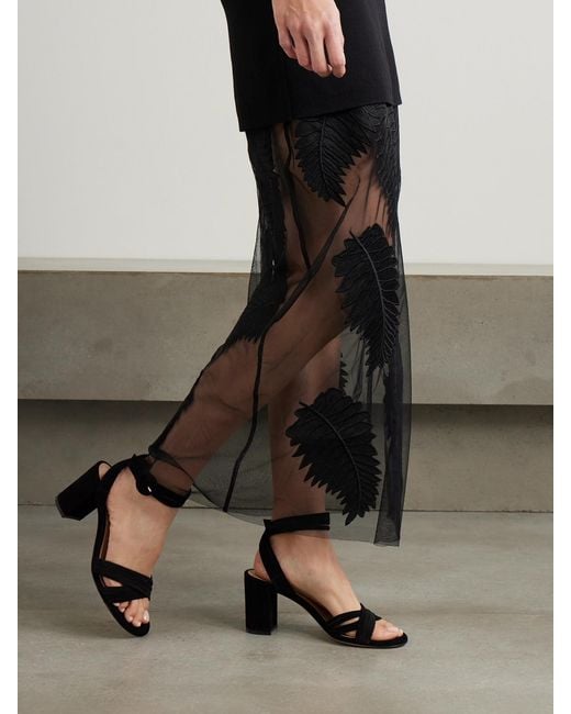Gianvito Rossi Black Lianne 85 Suede Sandals
