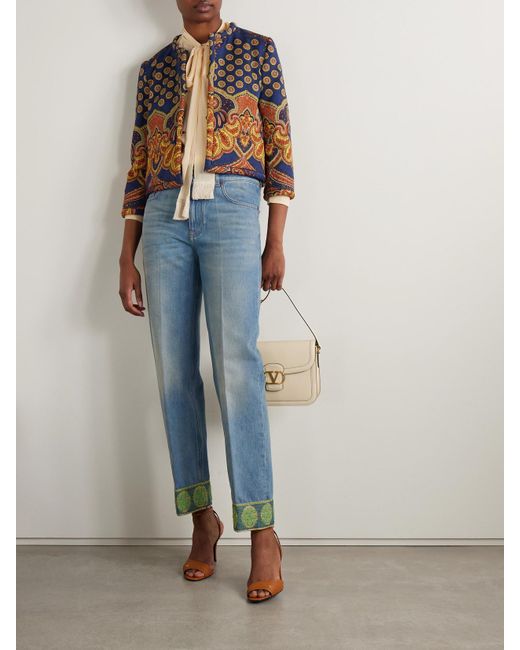 Valentino Garavani Blue Printed Cotton-Twill Jacket