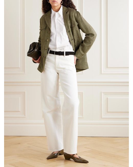 Ralph Lauren White Damien Embroidered Cotton-Poplin Shirt