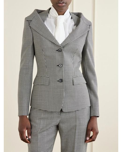 McQueen Gray Gingham Wool Jacket