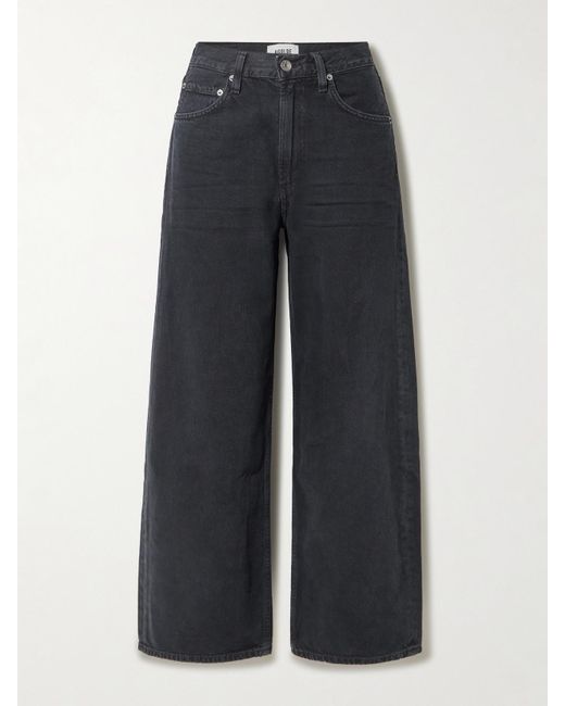 Agolde Blue Low Curve Crop High-Rise Wide-Leg Jeans