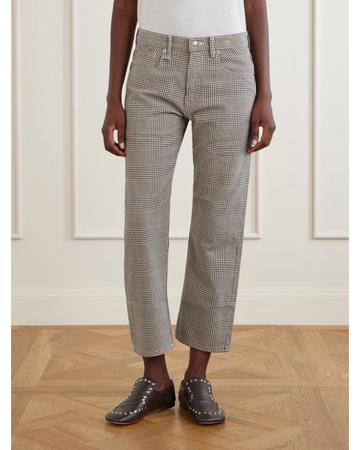 R13 Gray Bf Prince Of Wales Straight-Leg Jeans