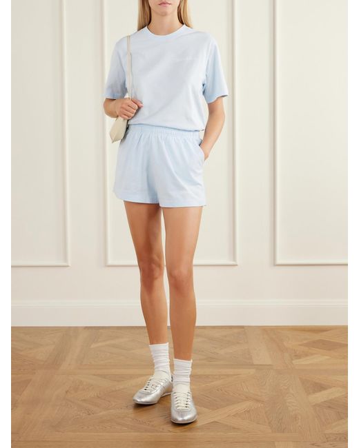 Sporty & Rich Blue International Disco Cotton Shorts