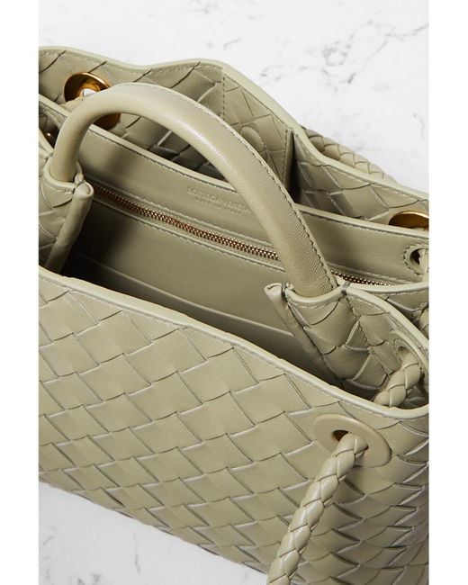 Bottega Veneta Green Andiamo Small Intrecciato Leather Tote