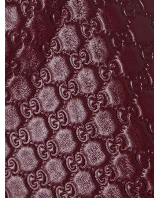 Gucci Red Ledershorts Mit Prägung