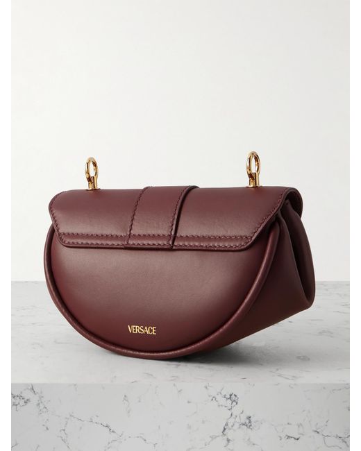 Versace Brown Virtus Schultertasche Aus Leder Mit Verzierungen