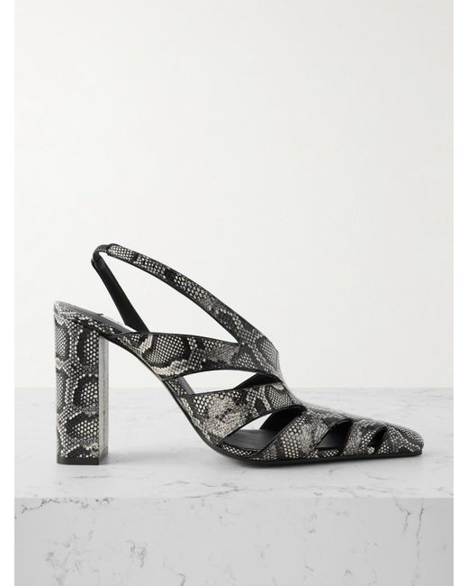 Alaïa Women's 90 Snakeskin Slingback Sandals