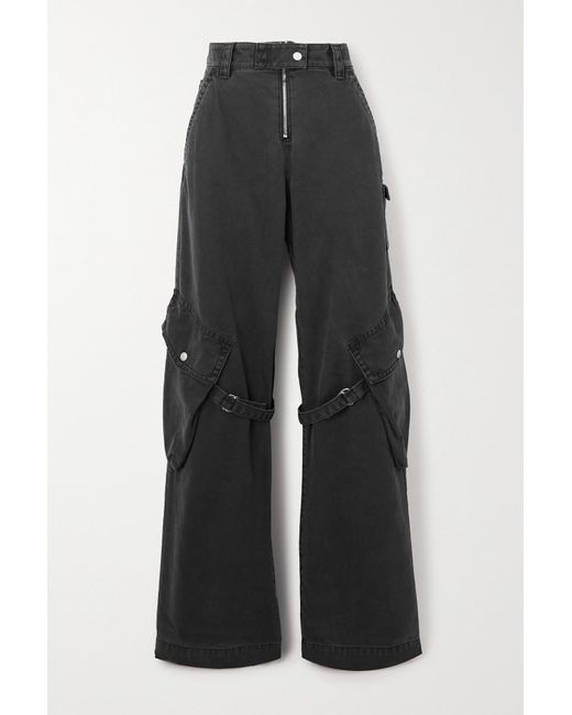 Acne Black Cotton-canvas Wide-leg Cargo Pants