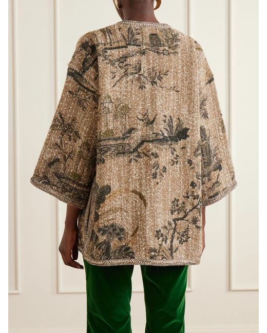 Etro Brown Kesa Embroidered Bouclé Jacket
