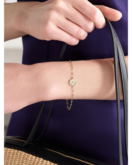 Marlo Laz Natural Wee Porte Bonheur Coin 14-Karat Emerald Bracelet